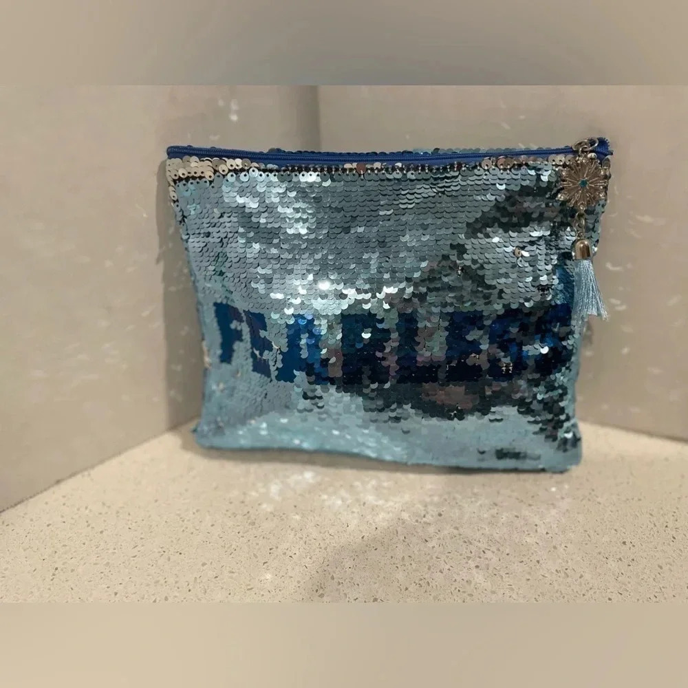 Disney Frozen II Fearless Sequin pencil makeup bag Reversible Sequin Pattern